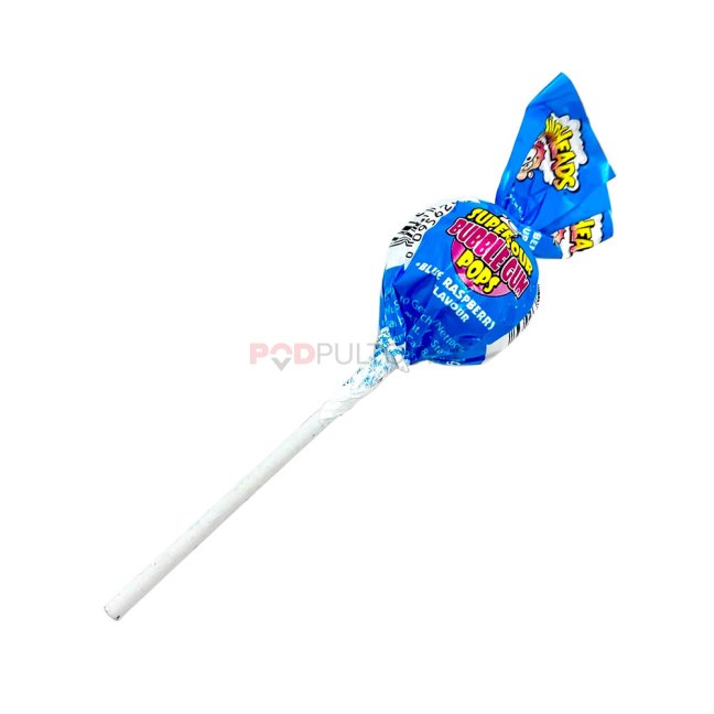 Warheads Super Sour Bubblegum Blue Raspberry Lollipop 21g Warheads Super Sour Bubblegum Blue Raspberry Lollipop 21g