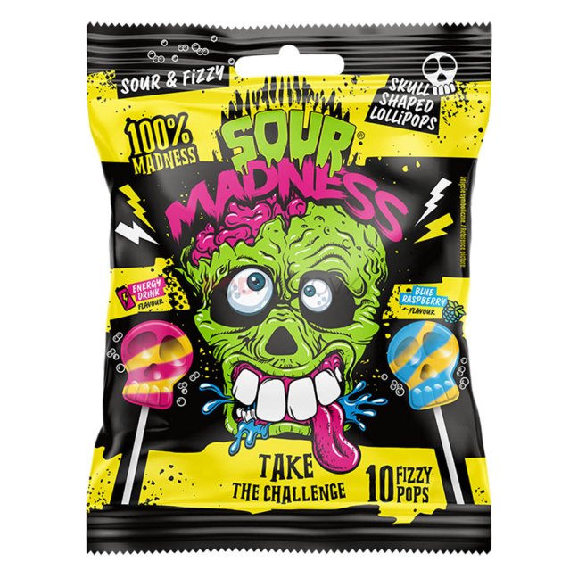 Argo Sour Madness Sour & Fizzy Lollipops 90g