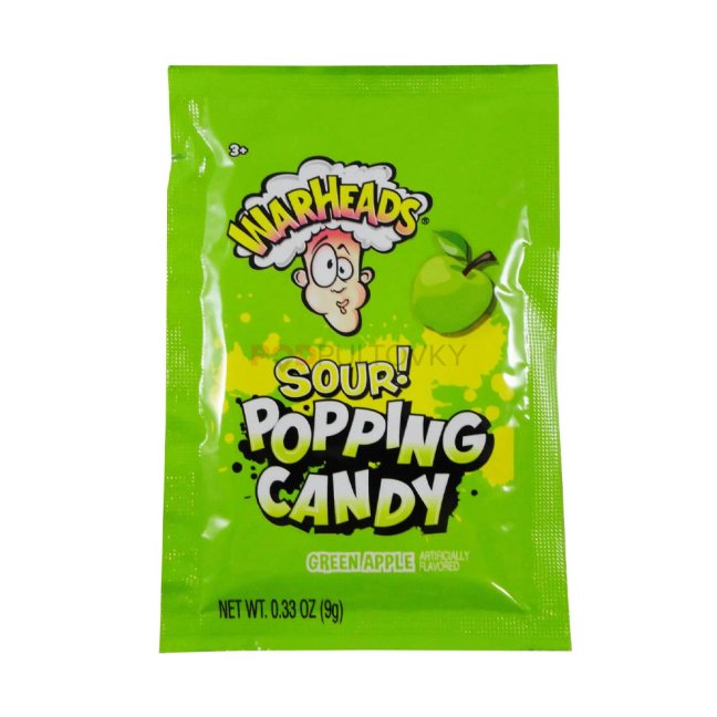 Warheads Sour! Popping Candy Green Apple 9g