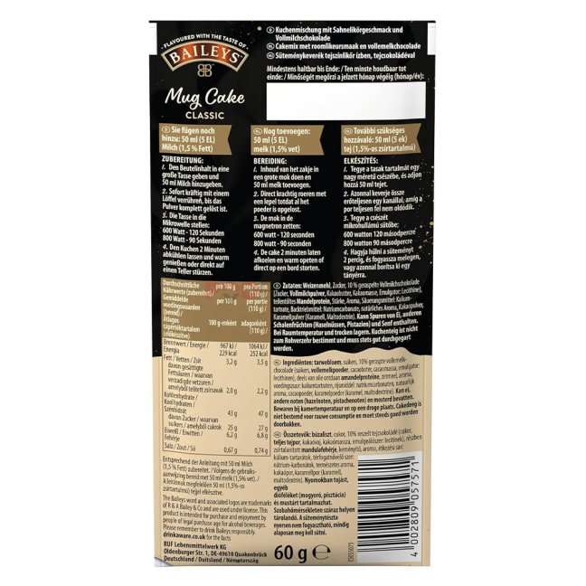 Baileys Mug Cake Classic 60g