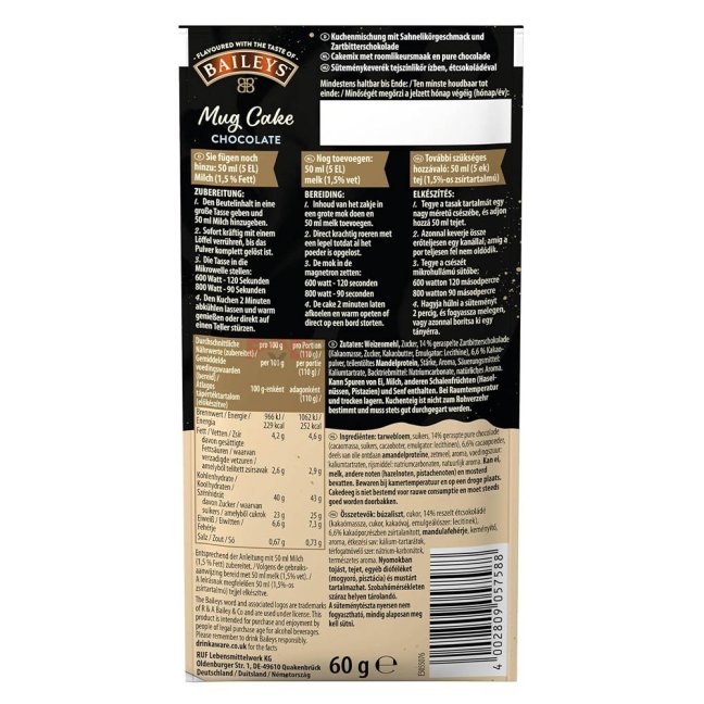 Baileys Mug Cake Chocolate 60g